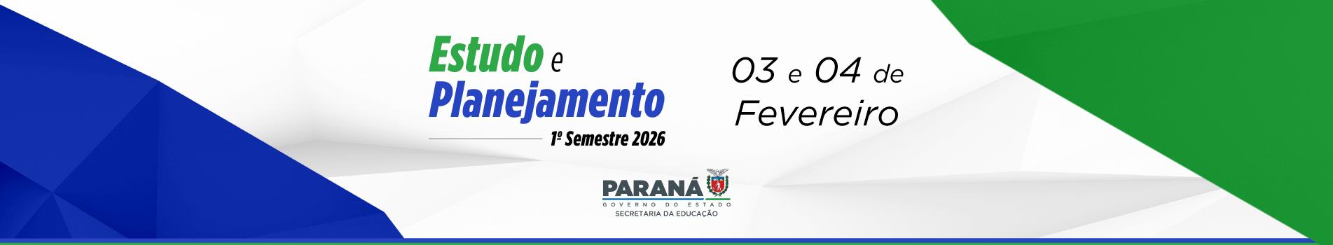 Banner de divulgação da formação continuada "Estudo e Planejamento - 1º Semestre 2026"