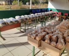 Escolas do NRE de Laranjeiras do Sul realizam mais uma entrega de kits de merenda e materiais impressos