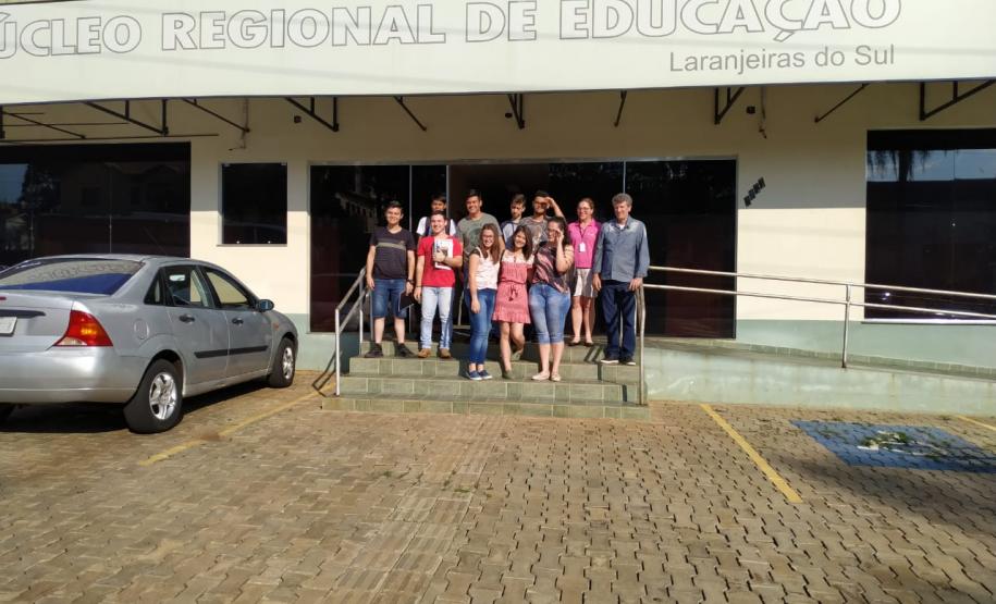 Núcleo de Educação recebeu a visita dos Vereadores Mirins de Laranjeiras do Sul
