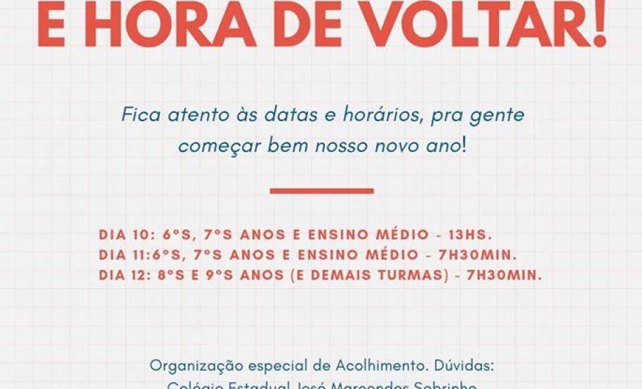 Colégio Estadual José Marcondes Sobrinho iniciará o Ano Letivo com atendimento diferenciado